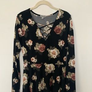 Floral tea length dress